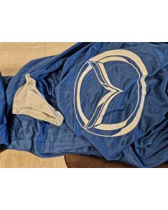 Custom tailored indoor car cover Mazda MX-5 NC Le Mans Blue with mirror pockets print included