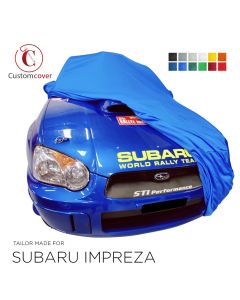 Custom tailored indoor car cover Subaru Impreza with mirror pockets