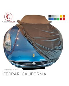 Custom tailored indoor car cover Ferrari California with mirror pockets