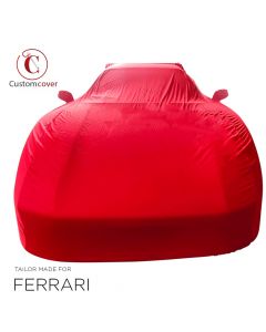 Maßgeschneiderte indoor Autoabdeckung Ferrari F50 & F50GT Maranello Red mit Spiegeltaschen print inkl.