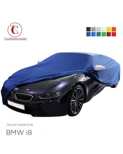 Op maat gesneden indoor car cover BMW i8 met mirror pockets