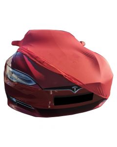 Indoor autohoes Tesla Model S met spiegelzakken