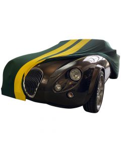 Indoor car cover Wiesmann Roadster MF3 green with yellow striping