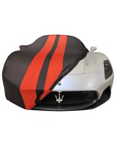Indoor car cover Maserati MC 20 black with red striping