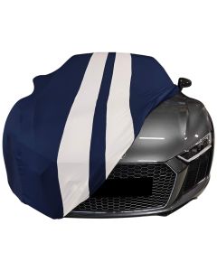 Indoor car cover Audi R8 Coupe Mk2 Blue with white striping