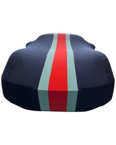 Indoor car cover Opel Astra H Wagon blue with red and lightblue striping