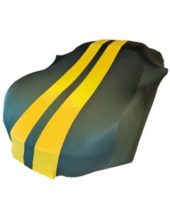 Indoor car cover Ferrari 296 GTS green with yellow striping