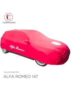 Custom tailored indoor car cover Alfa Romeo 147 Maranello Red with mirror pockets