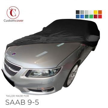Custom tailored indoor car cover Saab 9-5 with mirror pockets