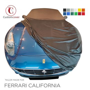 Telo copriauto da interno fatto su misura Ferrari California con tasche per gli specchietti