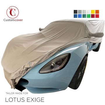 Custom tailored indoor car cover Lotus Exige with mirror pockets