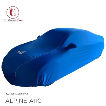 Custom tailored indoor car cover Alpine A110 Le Mans Blue with mirror pockets