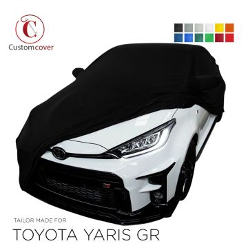 Custom tailored indoor car cover Toyota Yaris GR with mirror pockets