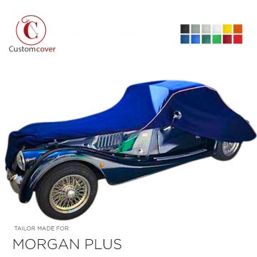Custom tailored indoor car cover Morgan Plus 4 with mirror pockets