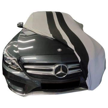 Indoor car cover Mercedes-Benz C-Class (W204) grey & black striping