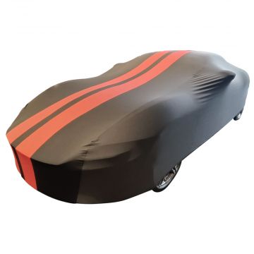 Indoor car cover Ferrari 365 black with red striping