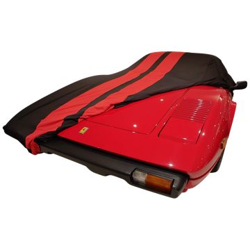 Indoor car cover Ferrari 308 black with red striping