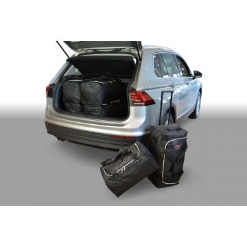Travel bags tailor made for Volkswagen Tiguan 2  Adjustable boot floor in lowest position 2015-current
