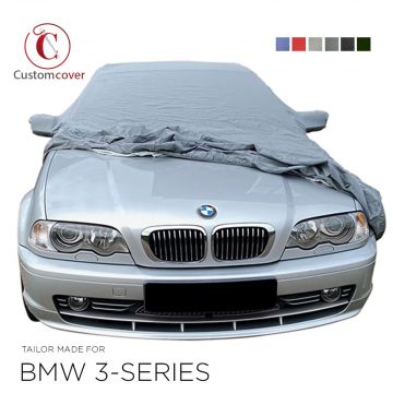 Custom tailored outdoor car cover BMW 3-Series with mirror pockets