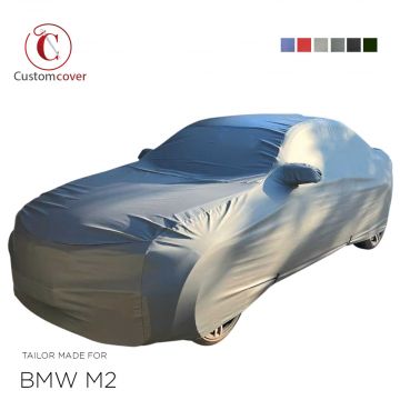 Custom tailored outdoor car cover BMW M2 with mirror pockets