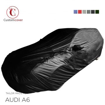 Custom tailored indoor car cover Audi A6 with mirror pockets