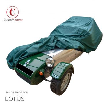 Custom tailored outdoor car cover Lotus Seven Goodwood Green