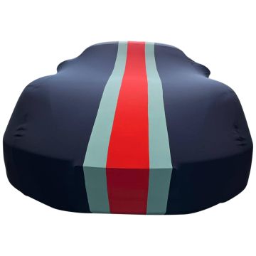 Indoor car cover Lynx Eventer blue with red and lightblue striping