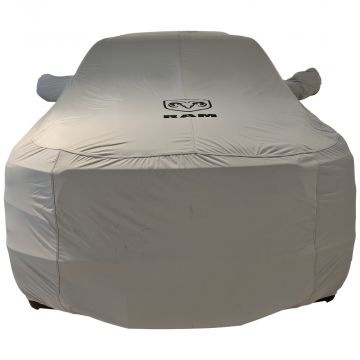 Outdoor car cover Dodge Ram Pickup grey with mirror pockets and print