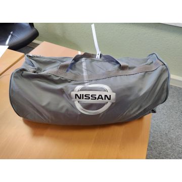 Maßgeschneiderte indoor Autoabdeckung Nissan Micra 3rd series Light grey mit Spiegeltaschen print inkl.