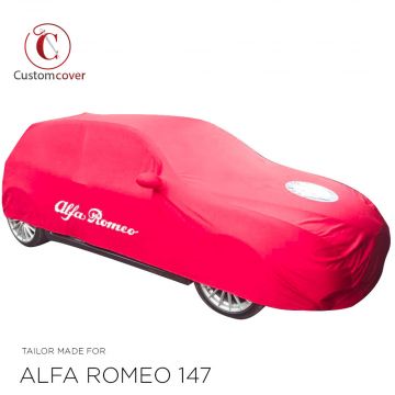 Custom tailored indoor car cover Alfa Romeo 147 Maranello Red with mirror pockets