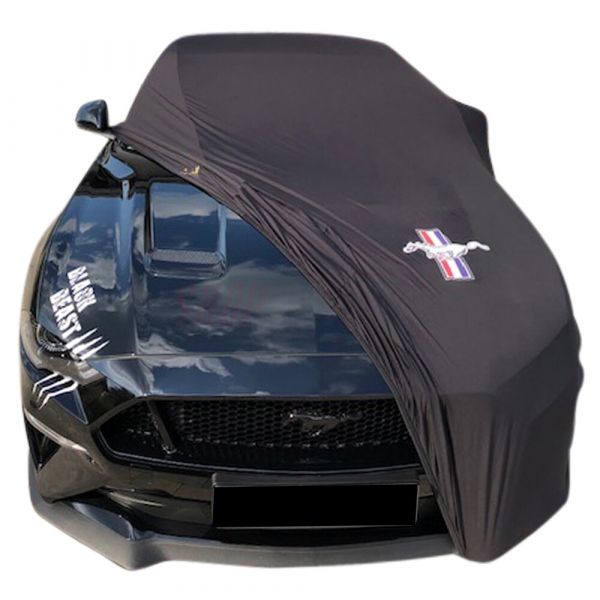 Housse de protection d'intérieur noire avec logo Pony 422429 - Mustang 10-23