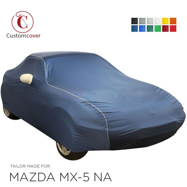 Abdeckplane passend für Mazda MX-5 NB für Innen mit Spiegeltaschen  Silbergrau