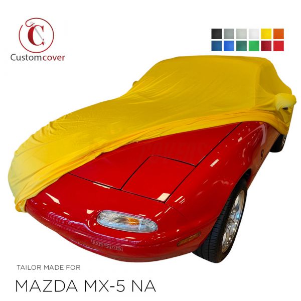 Maßgeschneiderte Autoabdeckung passend für Mazda MX-5 NA 1989-1997 indoor  (12 farben) mit Spiegeltaschen, OEM-Qualität und Passform