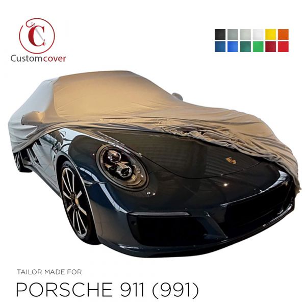Maßgeschneiderte Autoabdeckung passend für Porsche 911 (991) 2011-2019  indoor (12 farben) mit Spiegeltaschen, OEM-Qualität und Passform
