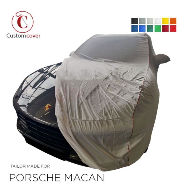 Maßgeschneiderte Autoabdeckung passend für Porsche Macan 2014 indoor (12  farben) mit Spiegeltaschen, OEM-Qualität und Passform