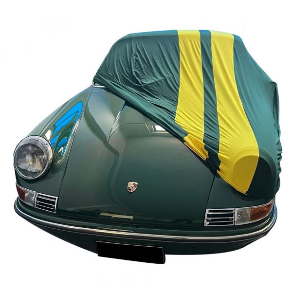 Indoor-Autoabdeckung passend für Porsche 911 Urmodell 1963-1973 Green with  yellow striping spezielle Design