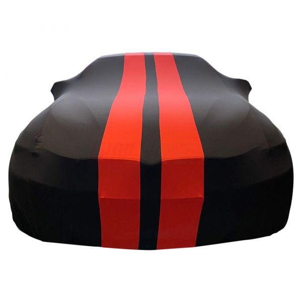 Bâche design spéciale adaptée à BMW 4-Series G22 Coupe & G23 Cabrio  2020-present Black with red striping housse de voiture pour l'intérieur
