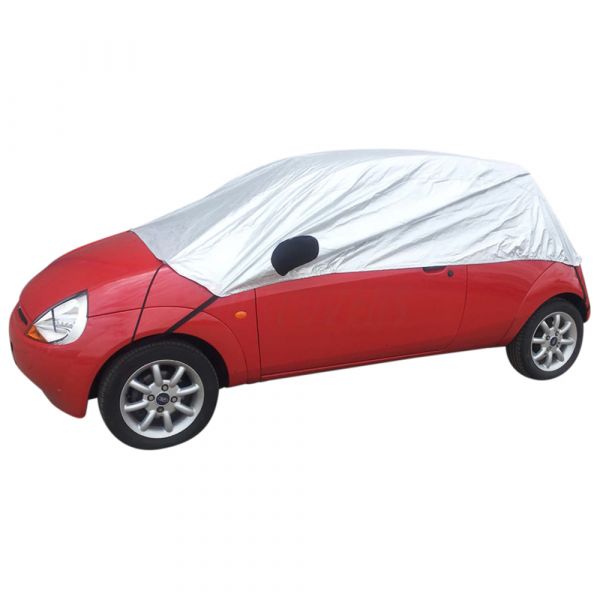 WOLWES Car Cover are Suitable for Ford Ka 3 Doors/5 Doors  2001-2018,Water,Rain,Sun and Snow Resistant Oxford Fabric Car Cover,with  Side Door Zip