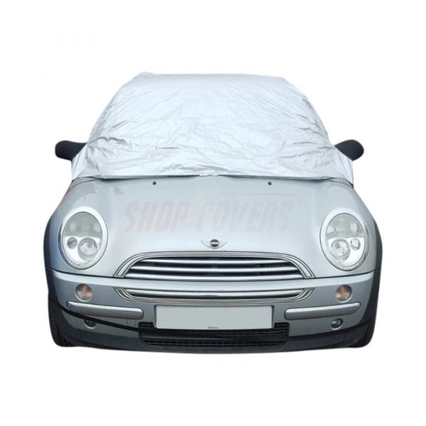 Half cover fits Mini Cooper (R50) Mk I One 2000-2008 Compact car cover en  route or on the campsite