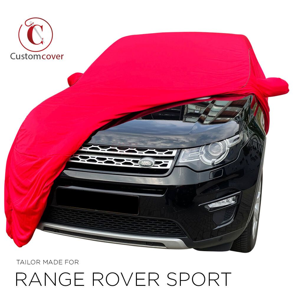 Bâche voiture intérieur faites sur mesure Land Rover Range Rover Sport  Maranello Red avec manchons rétroviseurs