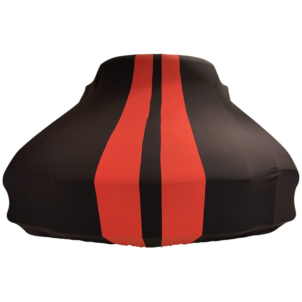 Bâche design spéciale adaptée à Peugeot 408 2010-present Black with red  striping housse de voiture pour l'intérieur