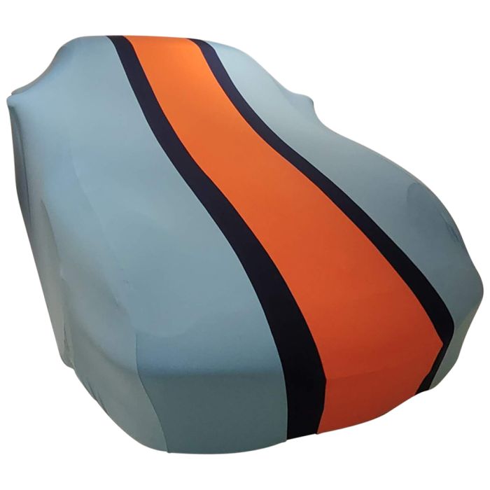 Indoor car cover Fiat 500E Gulf design