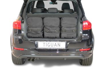 Travel bags tailor made for Volkswagen Tiguan (5N)  Adjustable boot floor in highest position 2007-2015