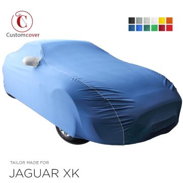 Custom tailored indoor car cover Jaguar XK with mirror pockets