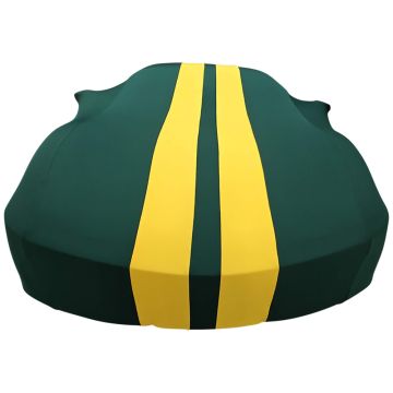 Indoor car cover Ferrari F430 Berlinetta Green with yellow striping