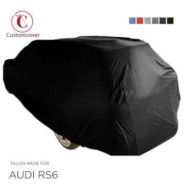 Custom tailored outdoor car cover Audi A6 with mirror pockets