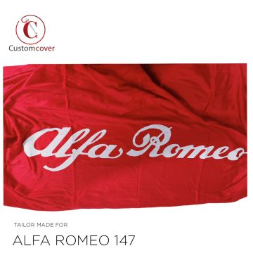 Custom tailored indoor car cover Alfa Romeo 147 Maranello Red with mirror pockets