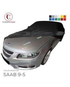 Custom tailored indoor car cover Saab 9-5 with mirror pockets