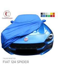 Custom tailored indoor car cover Fiat 124 Spider with mirror pockets