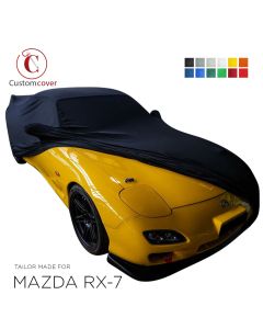 Custom tailored indoor car cover Mazda RX-7 with mirror pockets